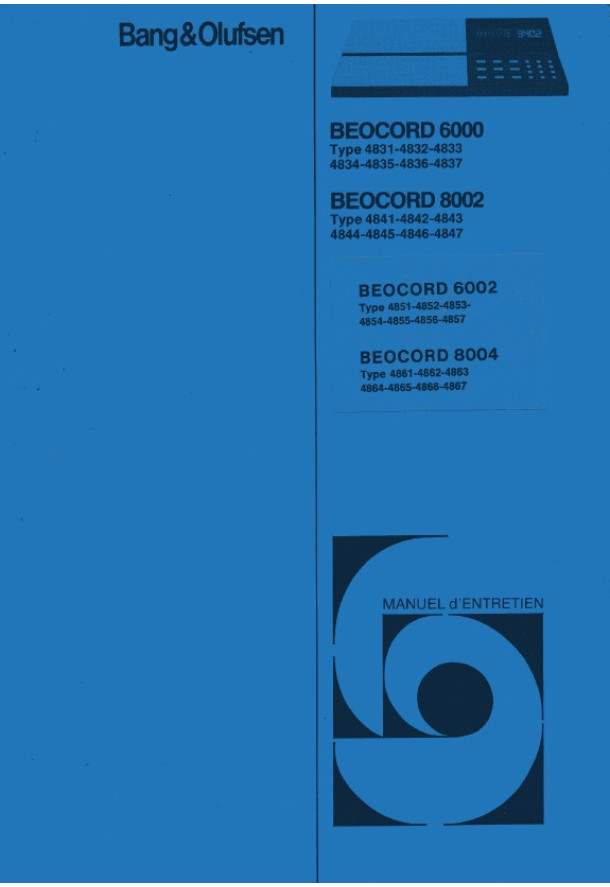 Beocord 6000, Beocord 8002, Beocord 6002, Beocord 8004_French
